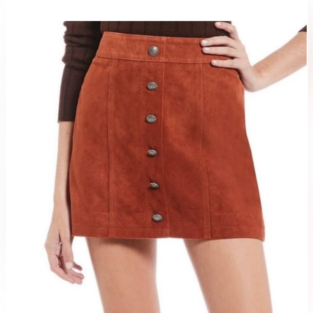 Nwt Gianni Bini Mini Brown Leather Skirt